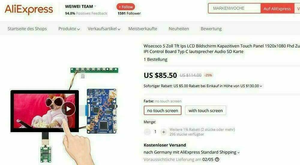 Handy-Display / 1920x1080 Pixel