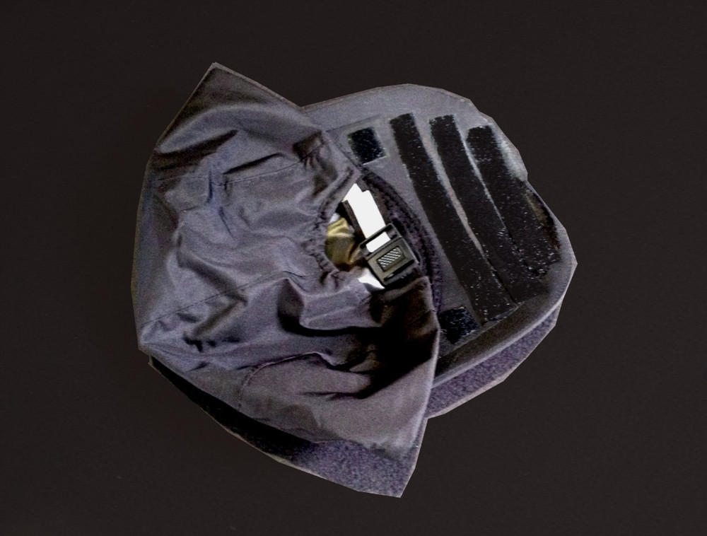 Goggle RG20 Kappenmontage, Klett unter Kappeschirm kleben