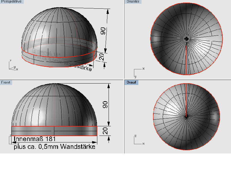 Haube für Multicopter D 181mm