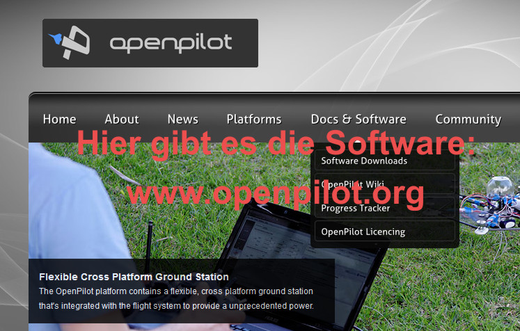 Software runterladen, mit ein wenig Übung und auch gern Hilfestellung von uns ist der Copter in 15min für den ersten Flug konfiguriert