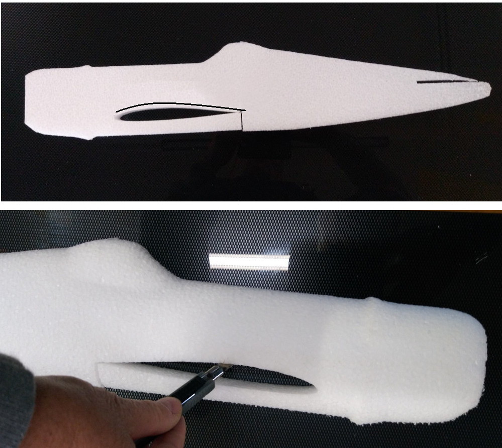 Auf der Innenseite einer Rumpfhälfte ...